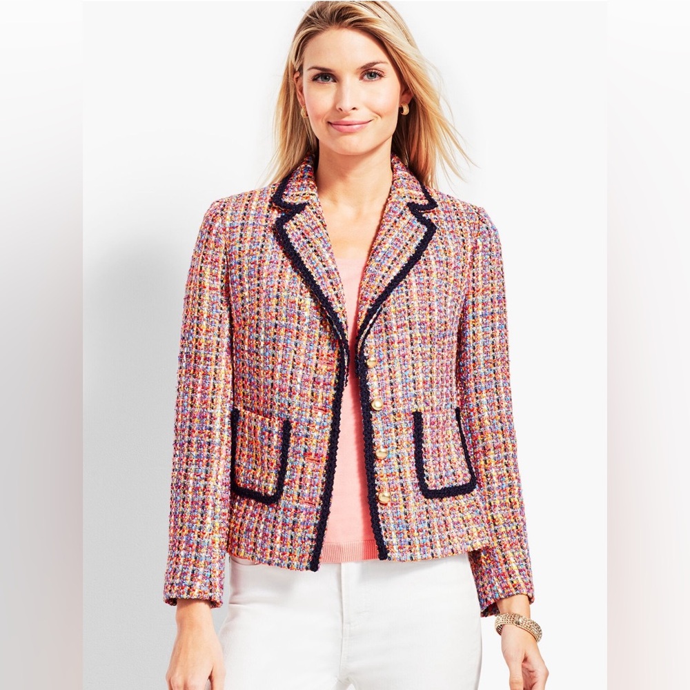 Talbots Multicolor Tweed Women's Jacket. Great Condition. Size 14